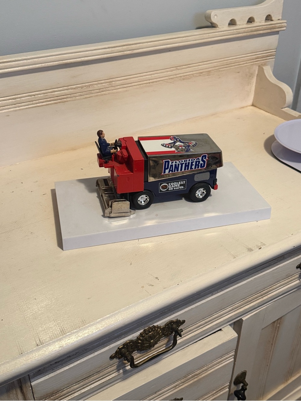 Florida Panthers Zamboni Toy model bank vintage 1999 Y2K with driver hockey NHL